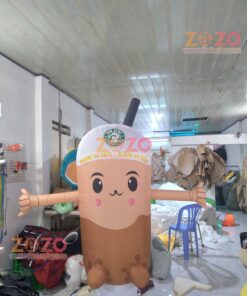 Rối hơi ly trà sữa