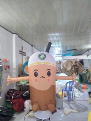 Rối hơi ly trà sữa