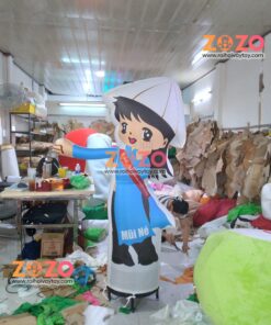 Rối hơi cô gái áo dài xanh