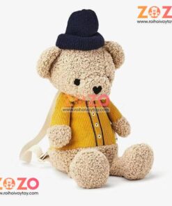 Ba lô đi học gấu nâu áo vàng Teddy