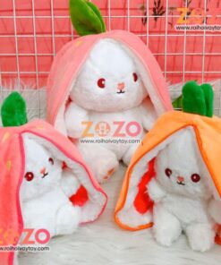 Gấu Bông Thỏ Dâu Tây 14 gấᴜ Bông Tai Thỏ Tai Úp Quả Dâu 2in1 Thú Nhồi Bông Cà Rốt Thỏ Bông Tai Dài Siêu Đáng Yêu | Lazada.vn