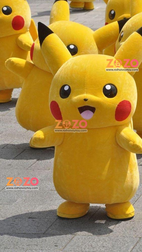 Mascot pikachu pokemon - Rối hơi vẫy tay