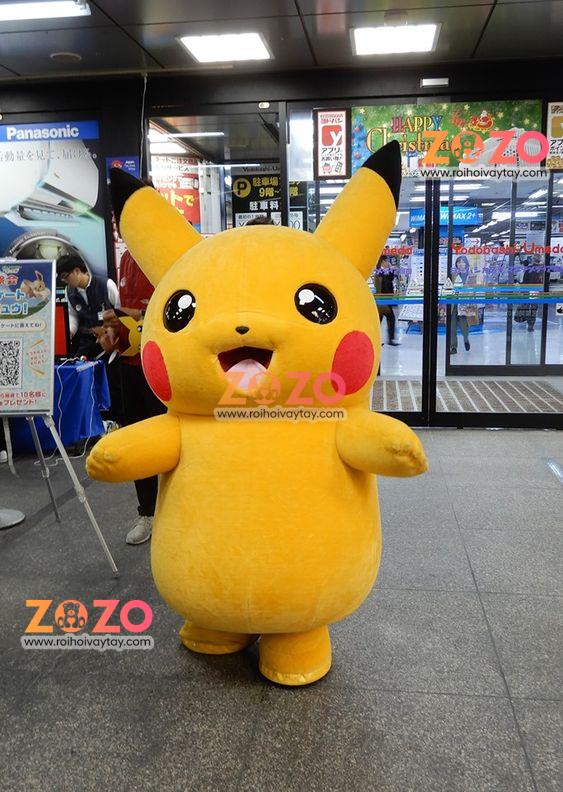 Mascot pikachu pokemon - Rối hơi vẫy tay